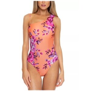 NWT Becca by Rebecca virtue one piece orange floral swimsuit